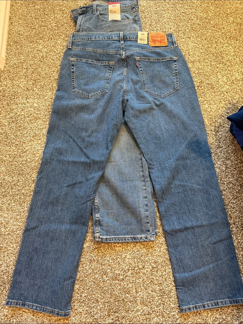 Levi's Men's Relaxed Straight Jeans in Medium & Dark Wash - 34x30 - Bundle of 2